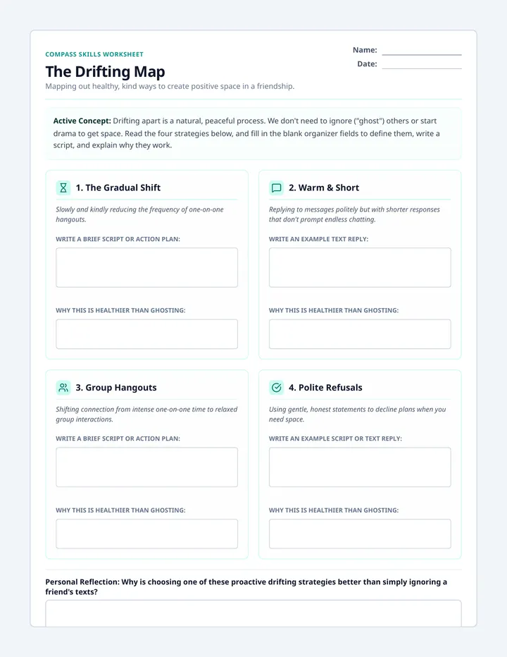Drifting Map Worksheet