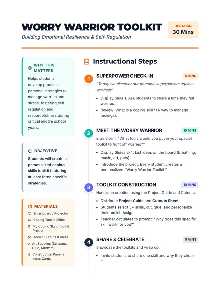 Worry Warrior Teacher Guide