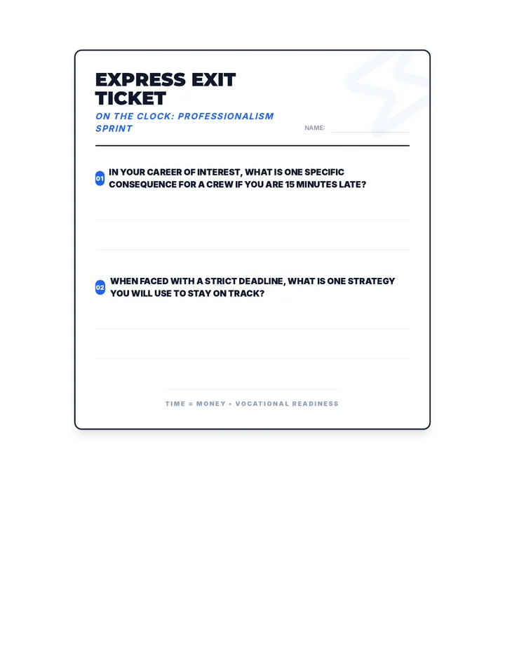 On the Clock Exit Ticket