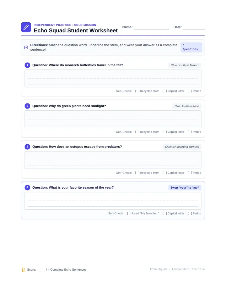 Echo Squad Student Worksheet
