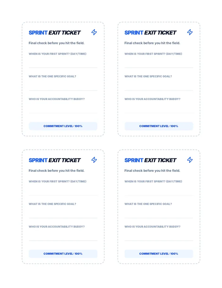 Study Sprint Exit Ticket First Sprint Time