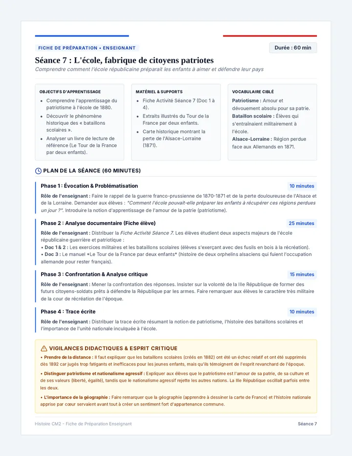 Guide Séance Ecole Citoyenne Teacher Guide