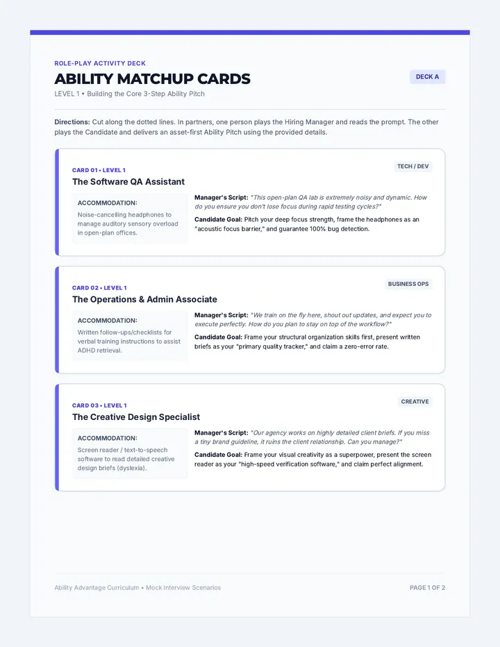 Ability Matchup Cards