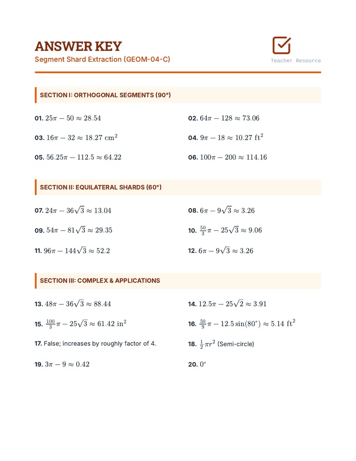 Segment Shards Answer Key