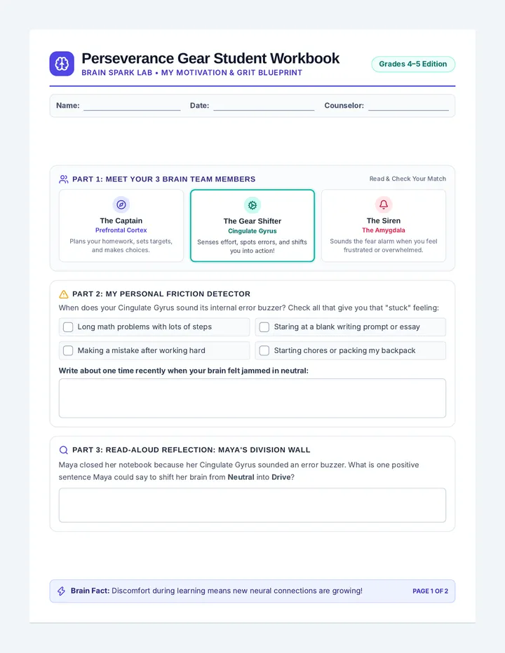 Perseverance Gear Student Workbook