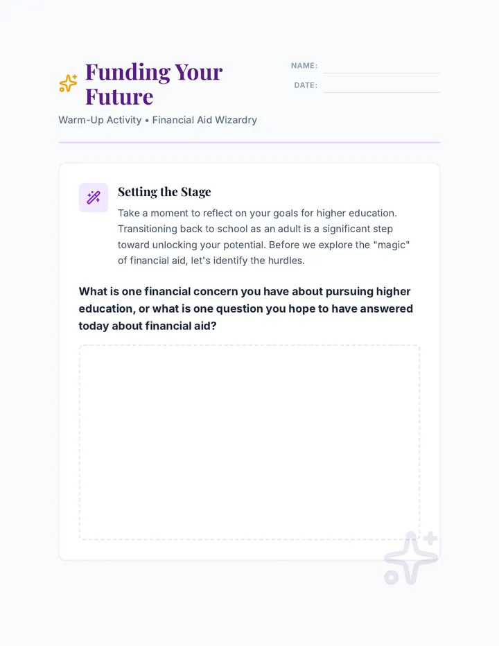 Funding Your Future Warm Up
