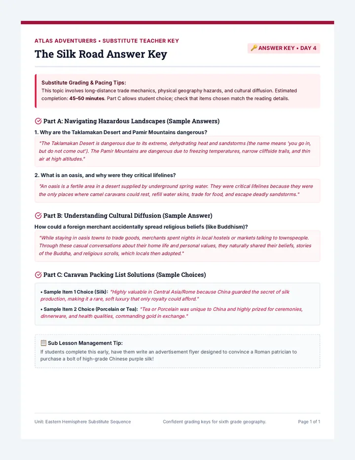 Silk Road Teacher Guide