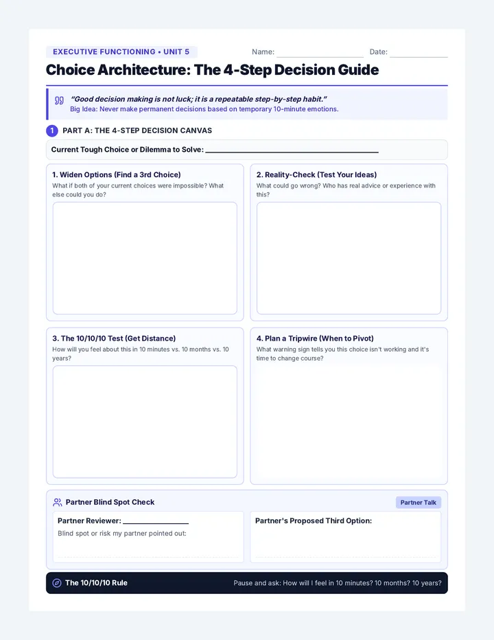 Choice Architecture Student Workbook