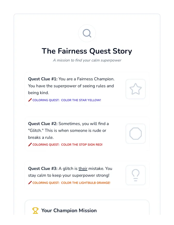 Feelings Quest Social Story