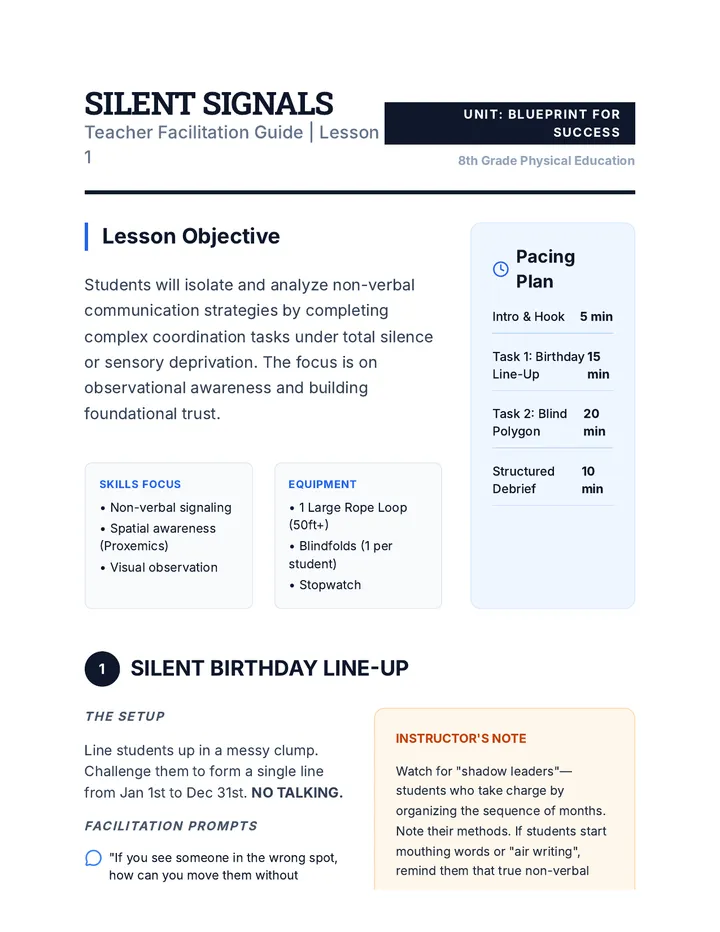 Silent Signals Teacher Guide