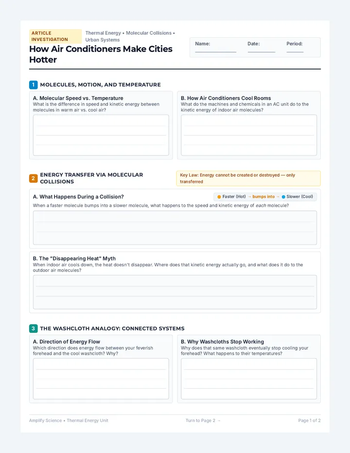 City Heat Worksheet