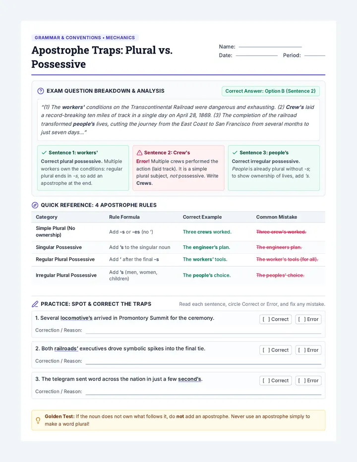 Apostrophe Traps Review Handout