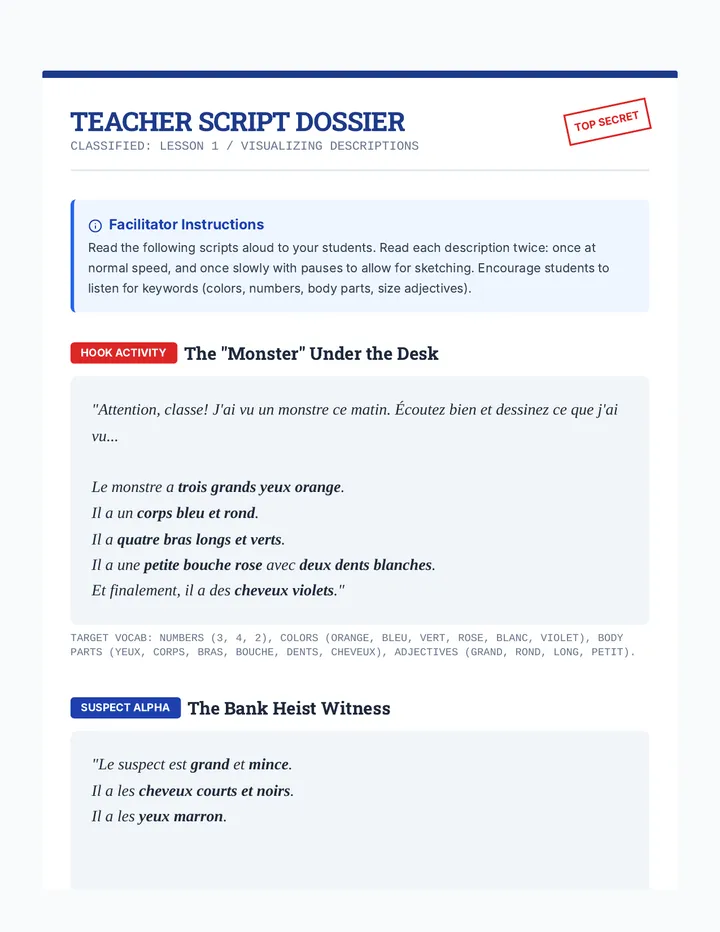 Suspect Description Scripts Guide