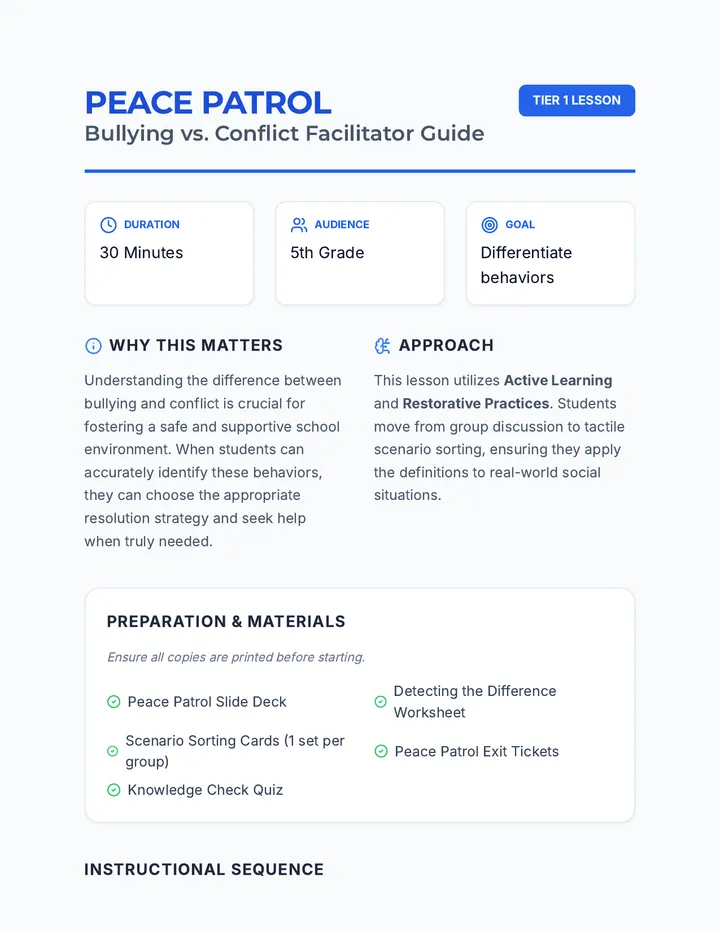 Bullying Conflict Facilitator Guide