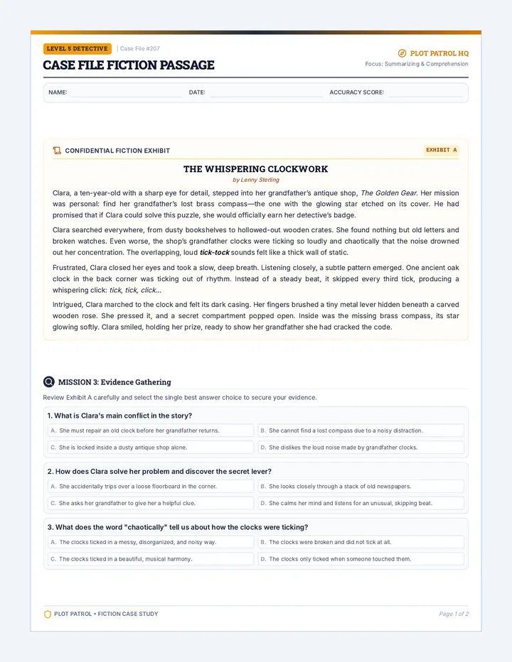 Case File Fiction Passage