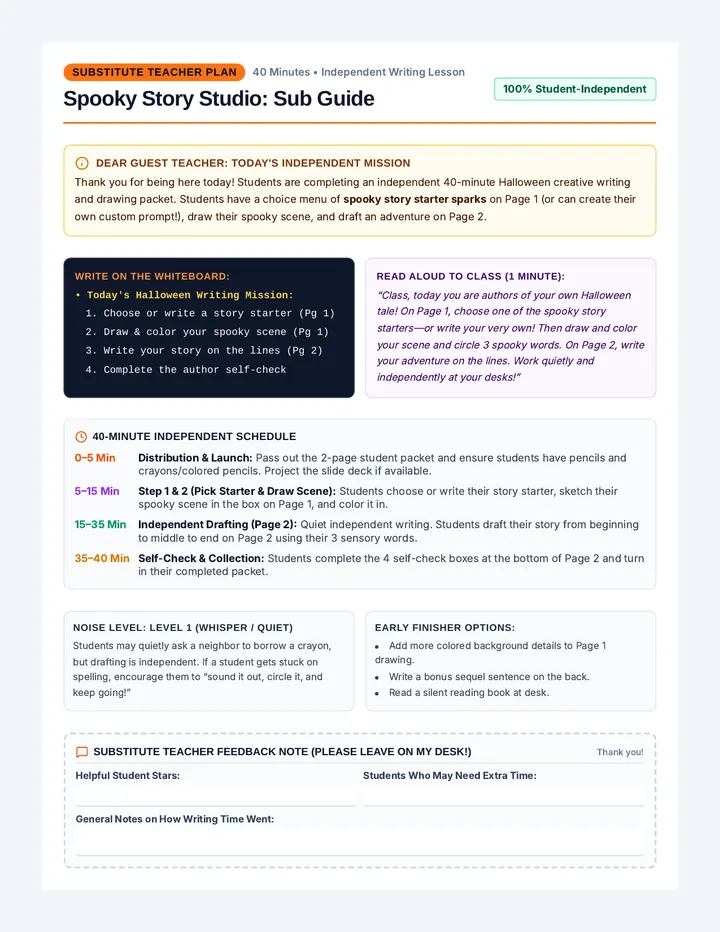 Spooky Story Studio Teacher Guide