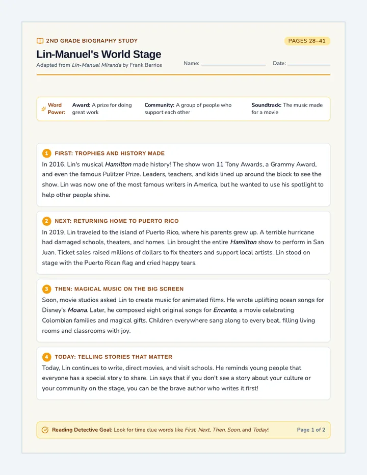 World Stage Worksheet