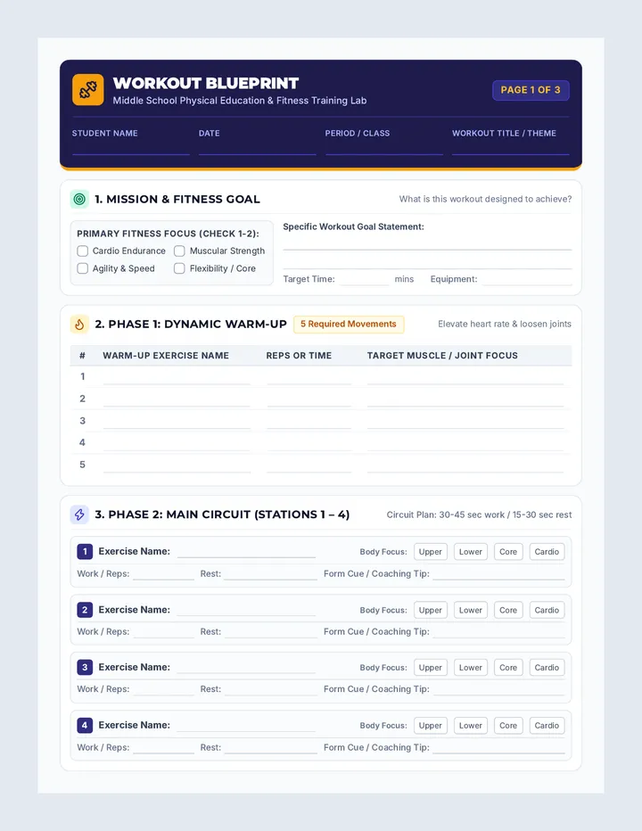 Workout Blueprint Template