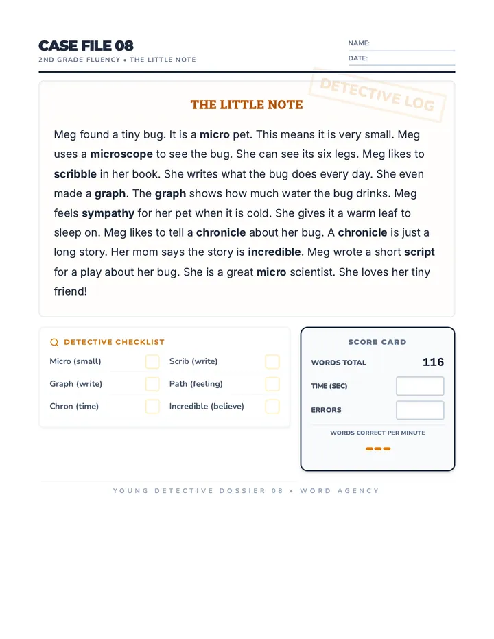Little Note Fluency Passage