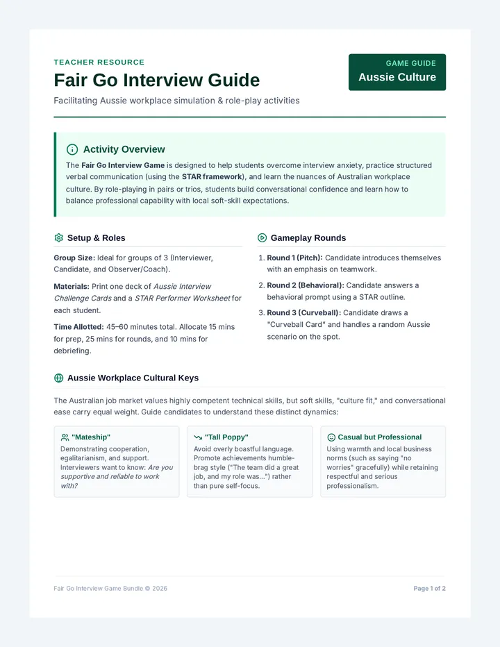 Fair Go Trainer Guide
