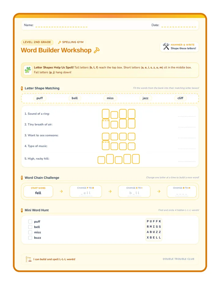 Word Builder Worksheet
