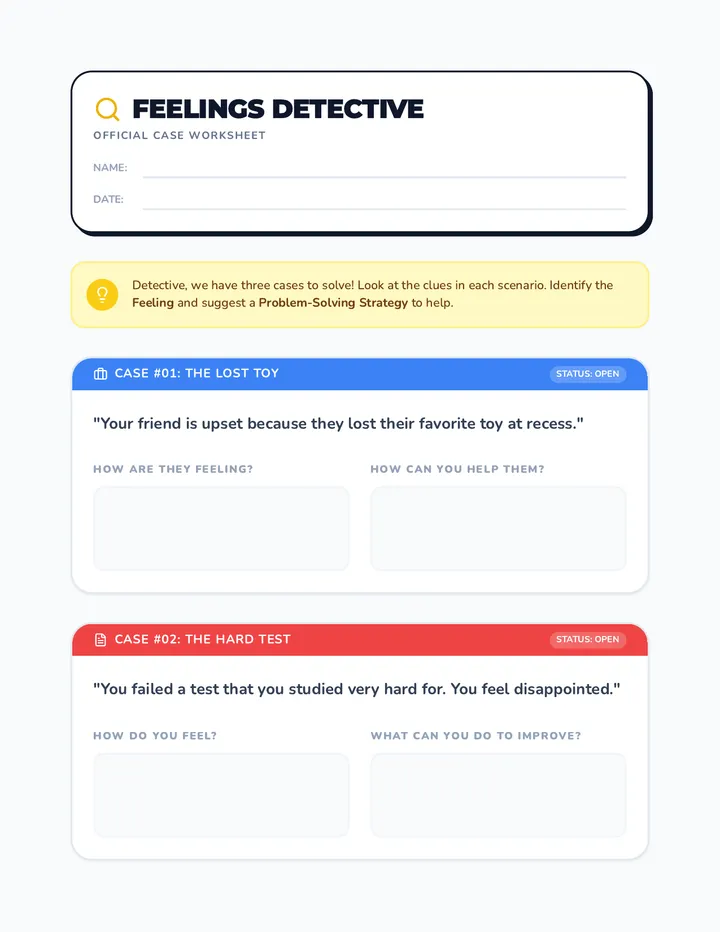 Feelings Detective Worksheet