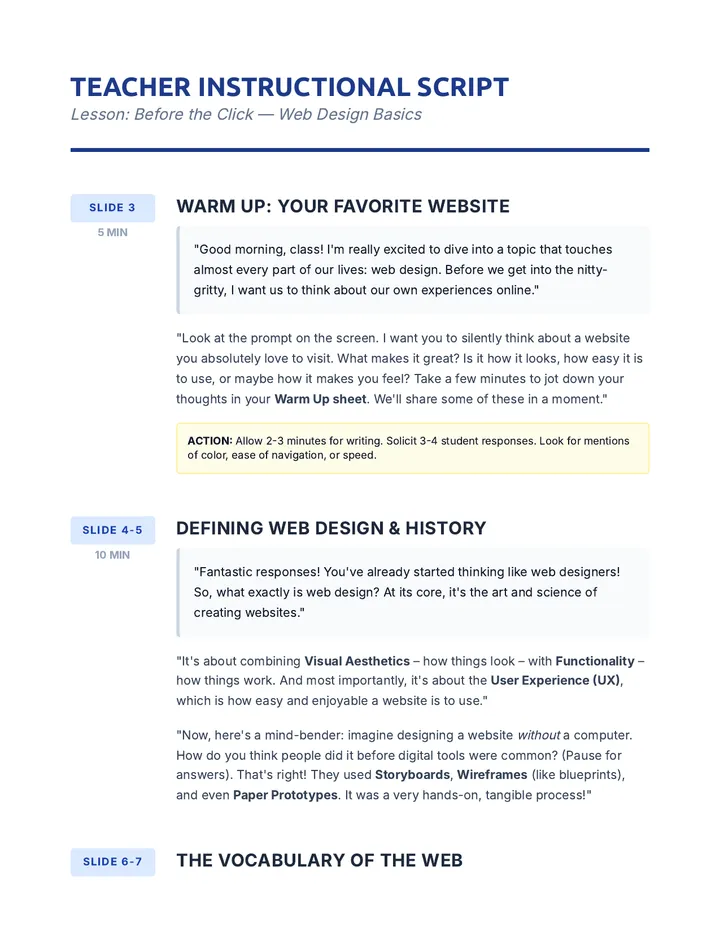 Web Design Basics Script