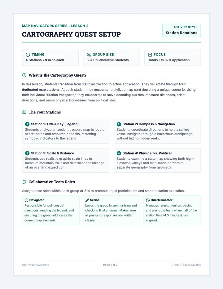 Cartography Quest Teacher Guide