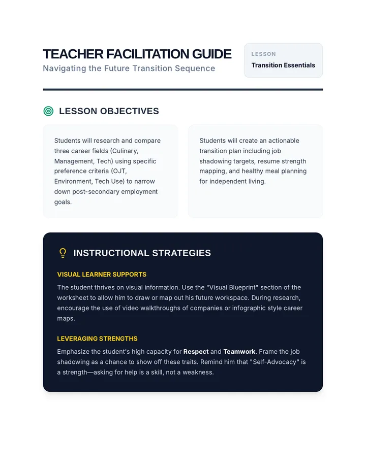 Teacher Facilitation Guide Transition