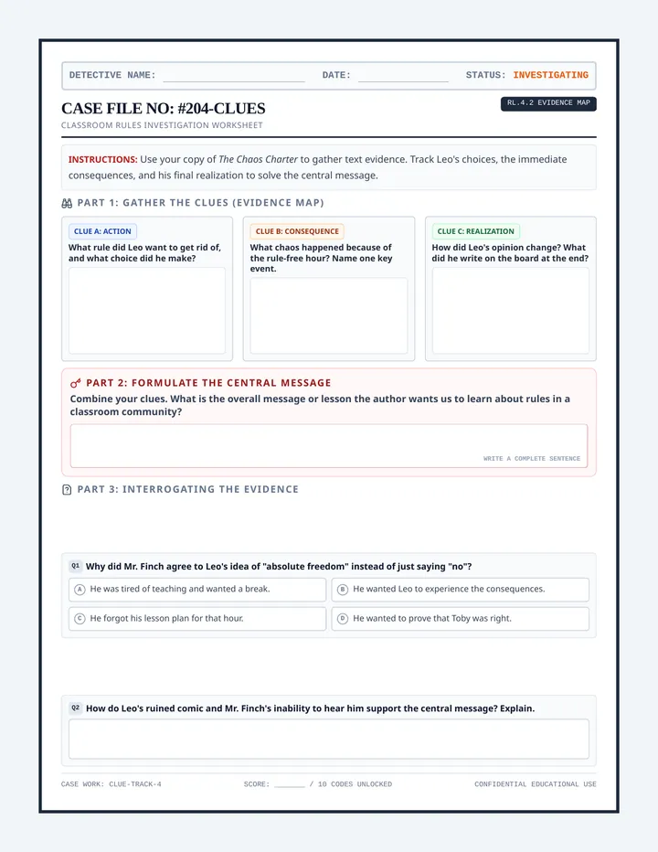 Clue Tracker Worksheet