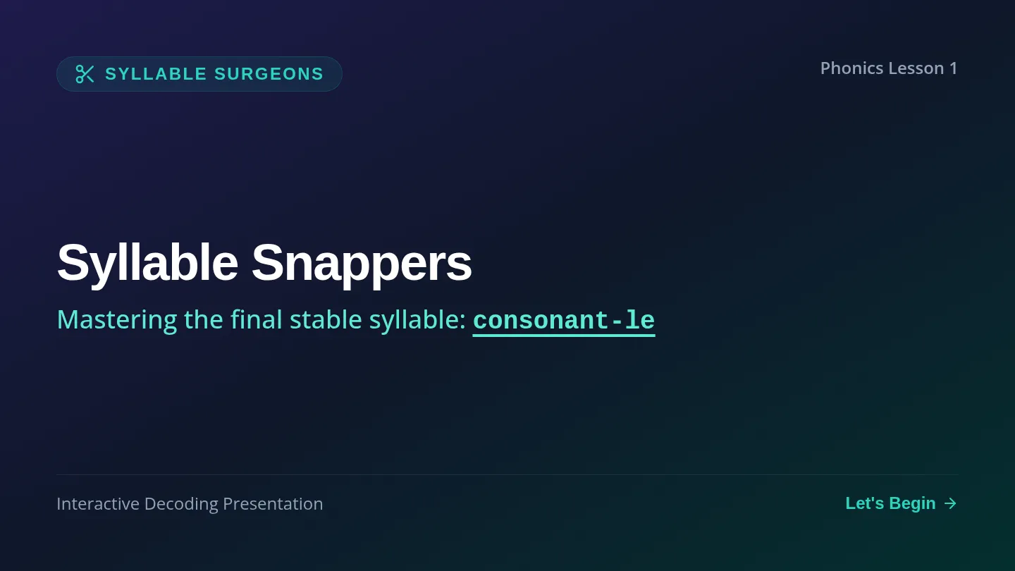 Syllable Snappers Slides