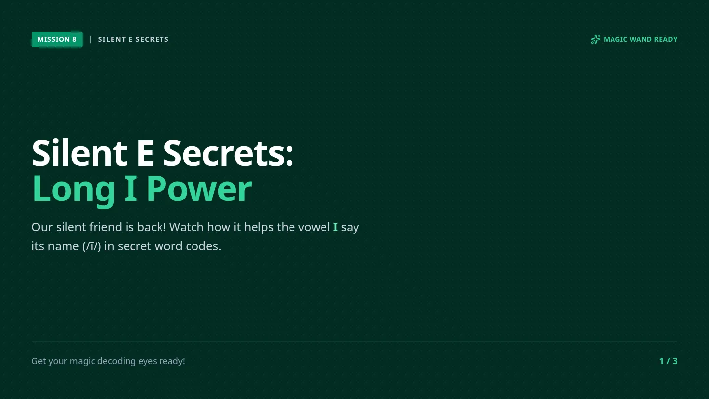 Silent E Secrets Long I Slides
