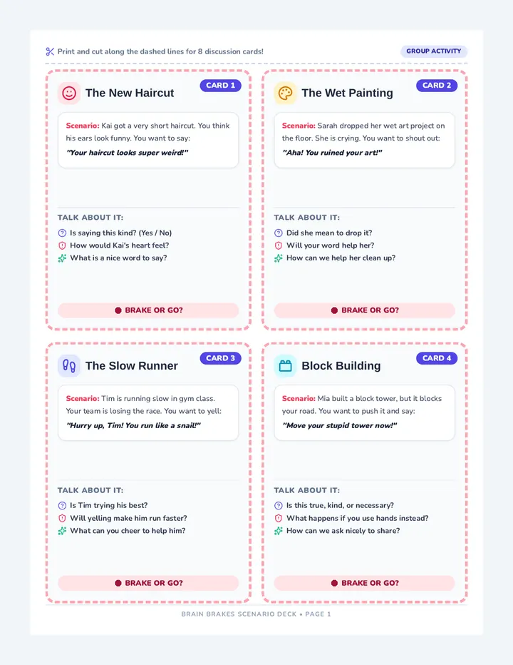 Brain Brakes Discussion Cards