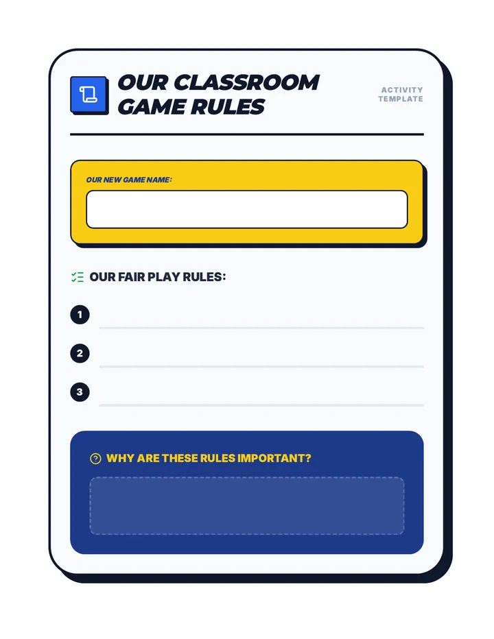 Classroom Game Rules Activity