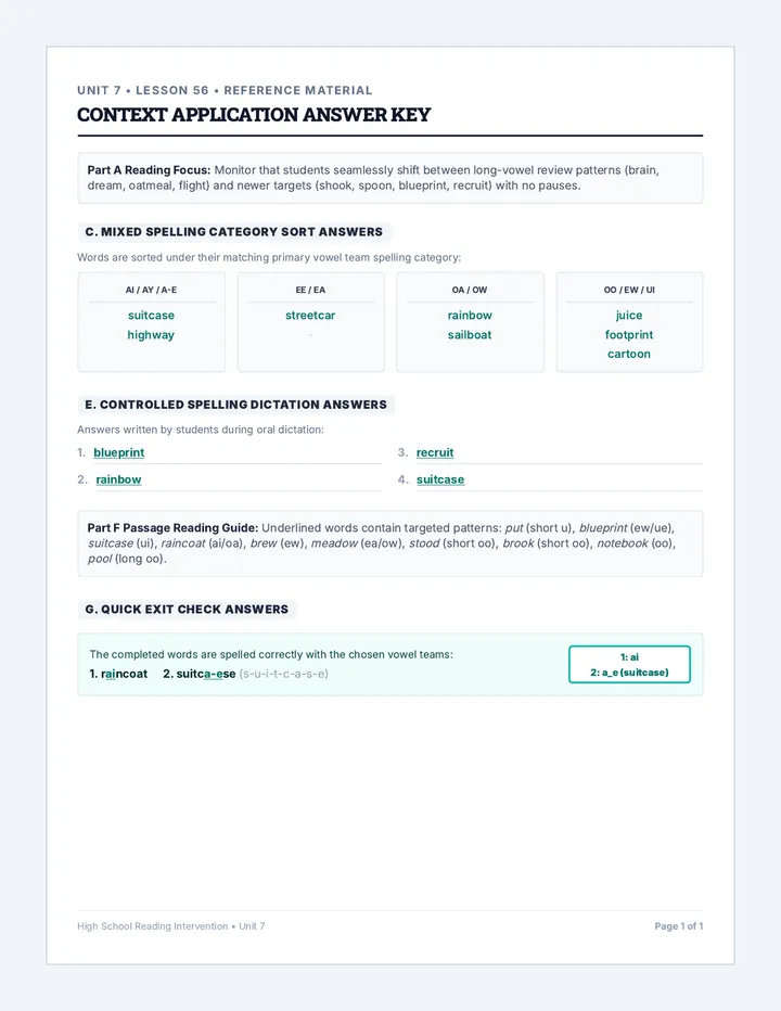 Context Application Answer Key