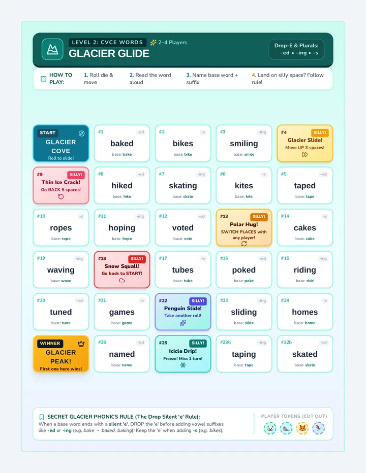 Glacier Glide Game Board