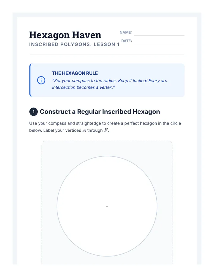 Hexagon Haven Worksheet