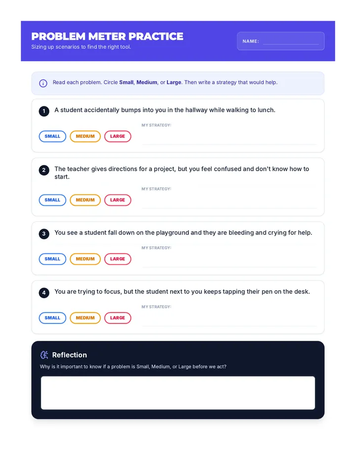 Problem Meter Worksheet