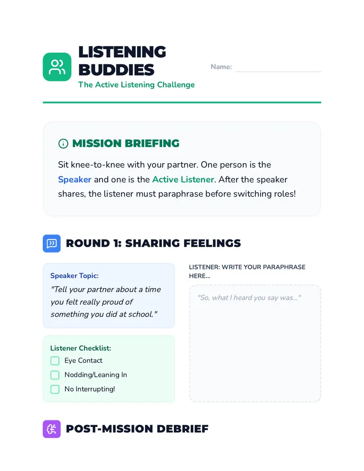 Listening Buddy Activity