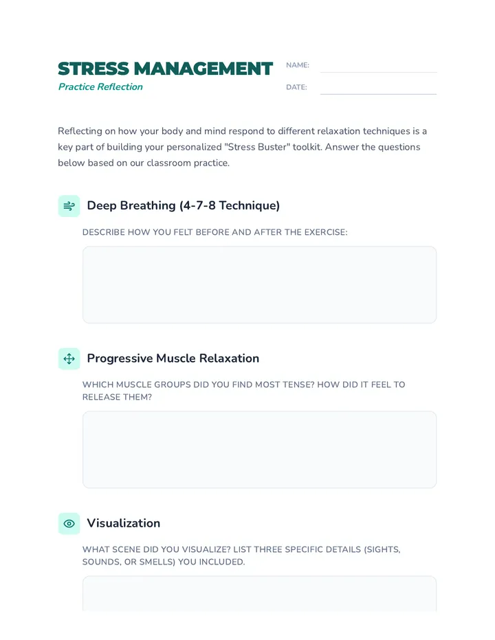 Stress Management Worksheet