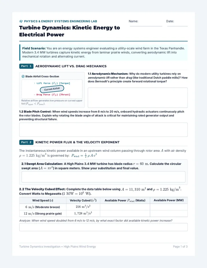 Turbine Dynamics Activity