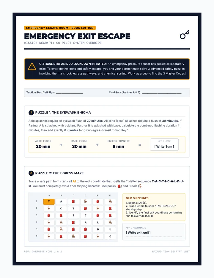 Emergency Exit Escape Activity