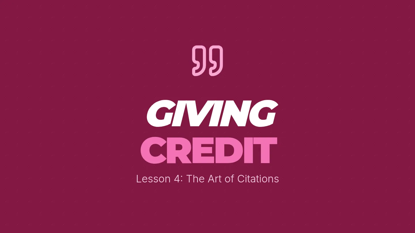 Lesson 4 Giving Credit Slides