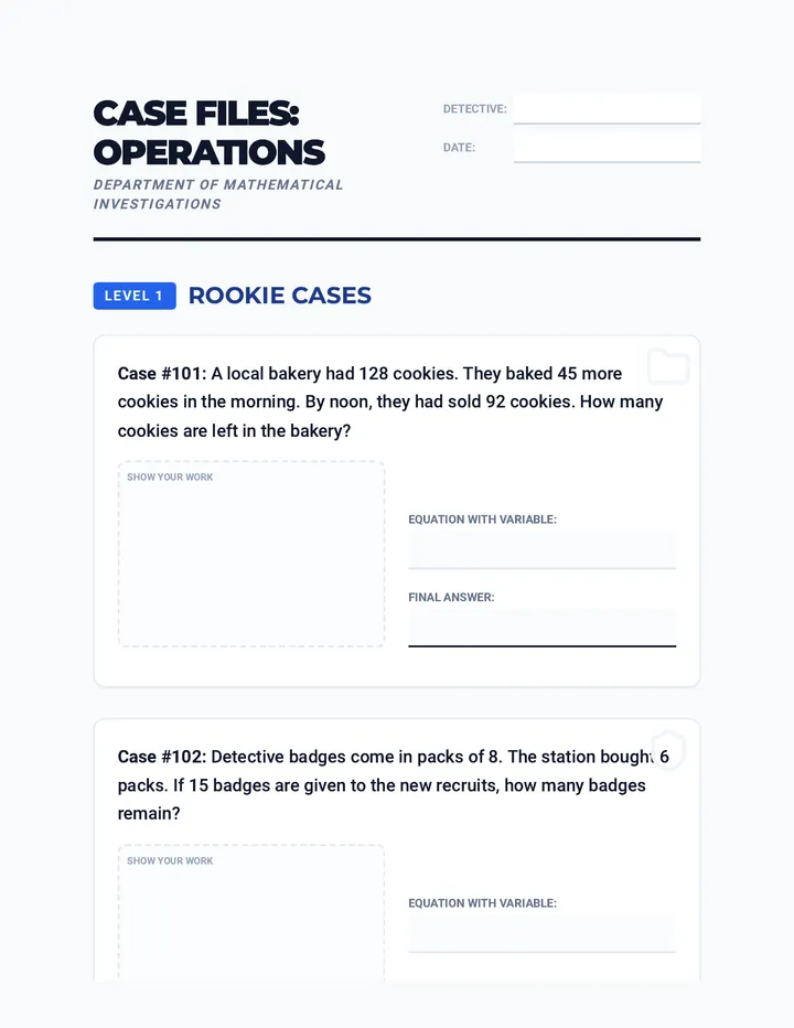Case Files Worksheet