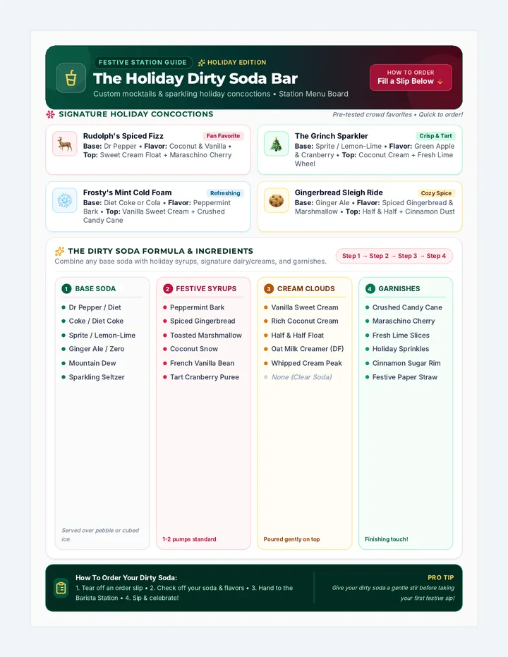 Holiday Soda Bar Order Forms