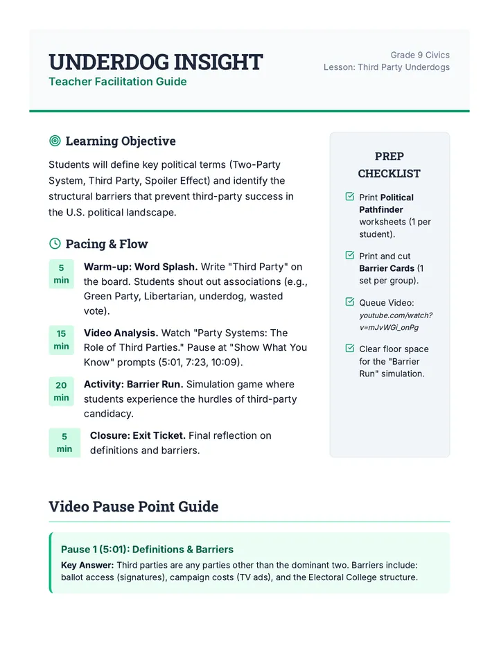 Underdog Insight Teacher Guide