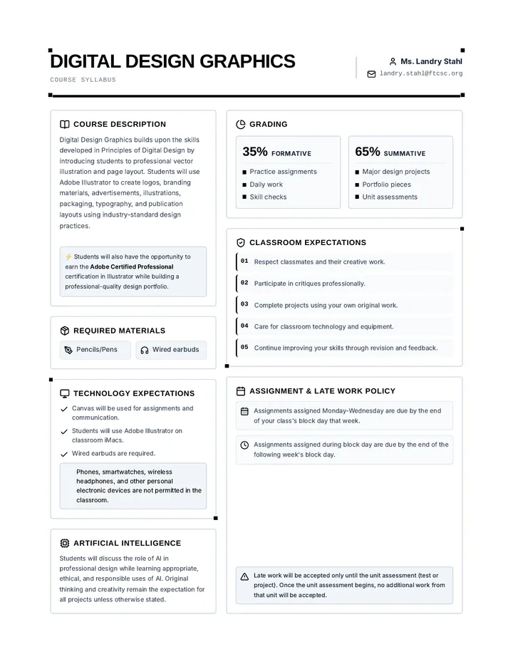 Digital Design Syllabus Handout