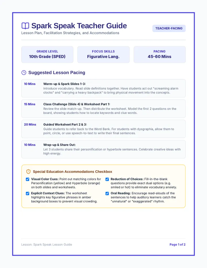 Spark Speak Teacher Guide