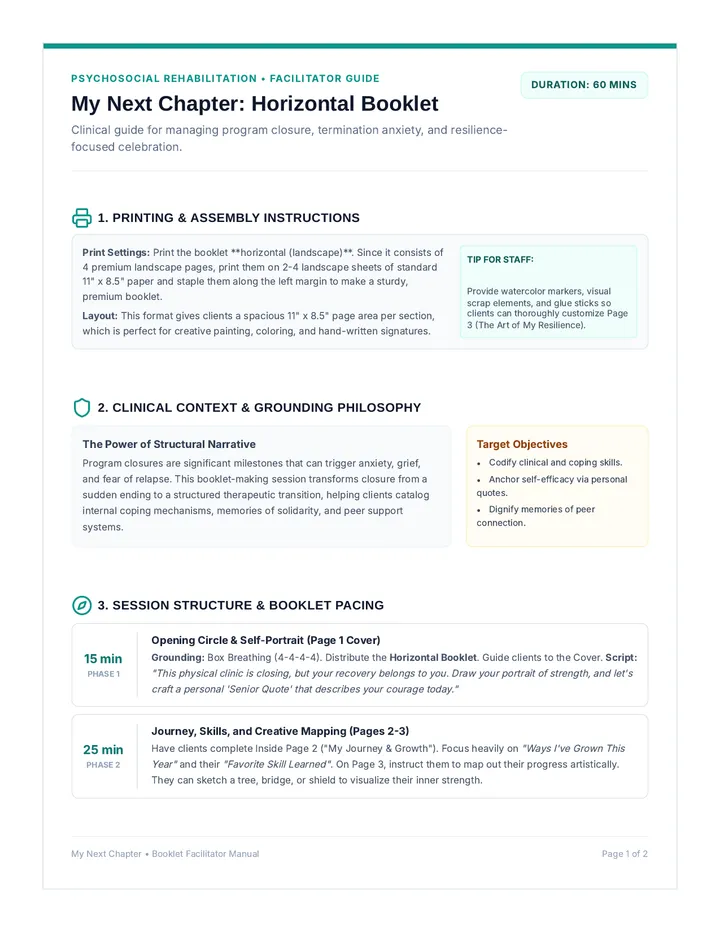Next Chapter Facilitator Guide