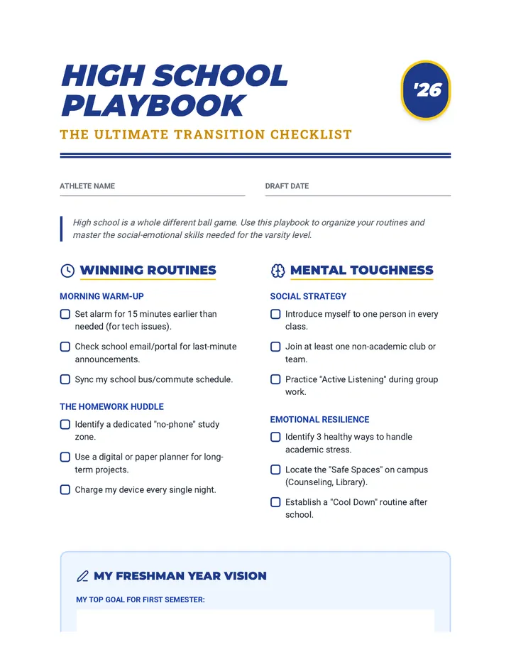 High School Playbook Checklist